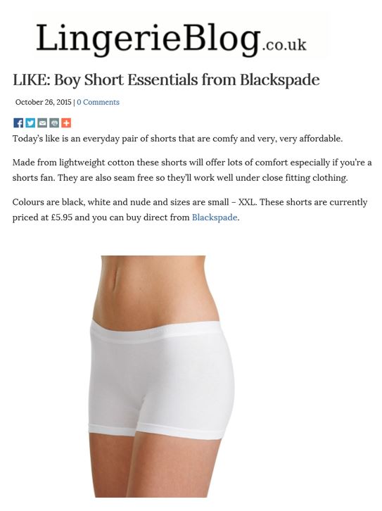 Blackspade Boyshort essentials liked Lingerieblog.co.uk