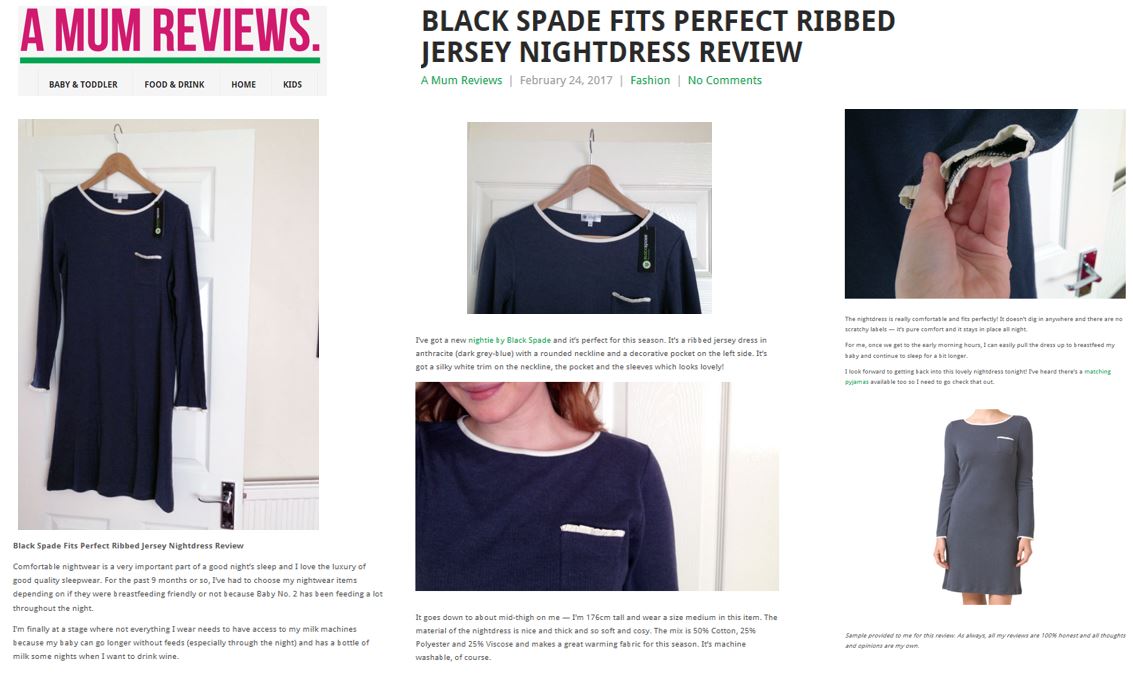 Blackspade nightie review - a mum reviews