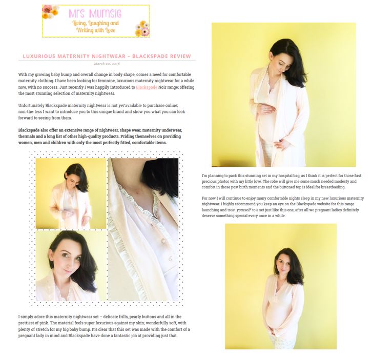 Blackspade Maternity Nightwear review Mrs mumsie