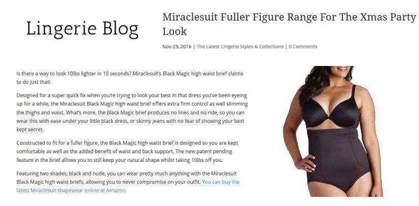 Lingerie Blog Miraclesuit shapewear