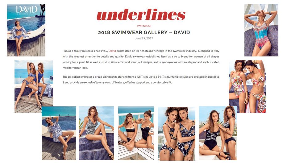 David Swimwear 2018 collection Underlines