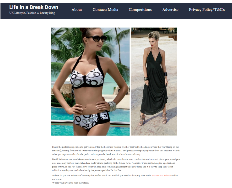 David Swimwear Competition From LIAB Blog