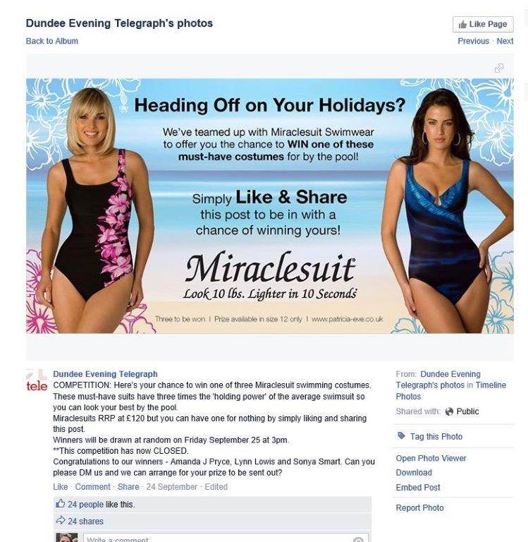 Miraclesuit Dundee telegraph facebook comp