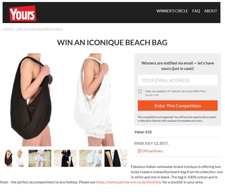 Iconique bag competition yours magazine