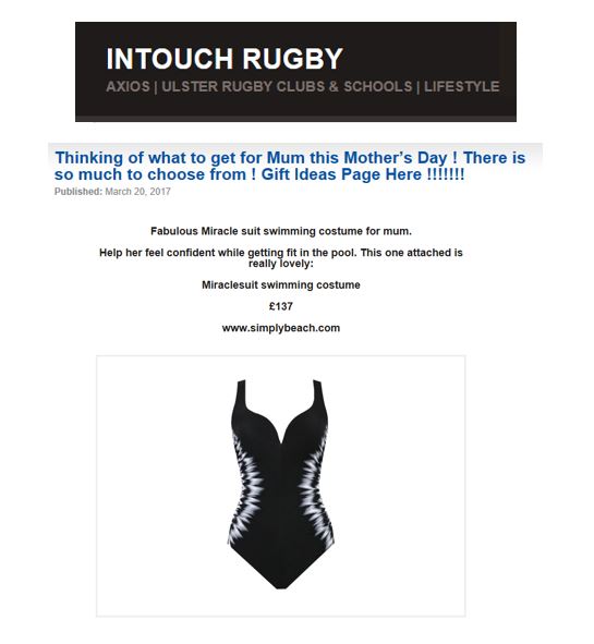 Miraclesuit Swimwear Mothersday gift idea In Touch rugby