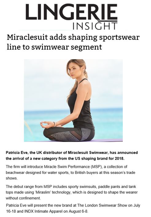 Miraclesuit Performance swimwear Lingerie Insight June 17