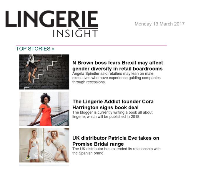 Lingerie insight promise Newsletter march 17