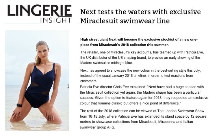 Miraclesuit Next preview Lingerie insight June 17