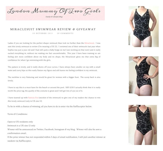 London mummy blog miraclesuit review