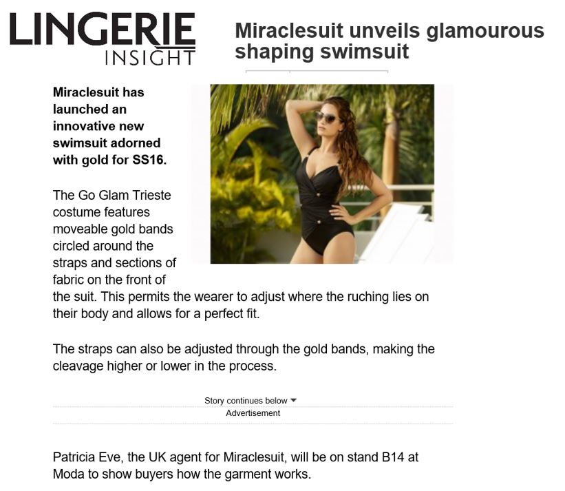 Miraclesuit swim SS2016 in Lingerie Insight