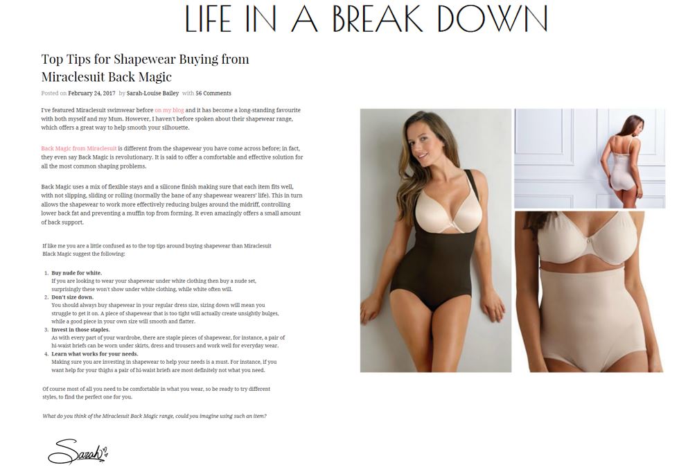 Miraclesuit Back magic tips life in a breakdown