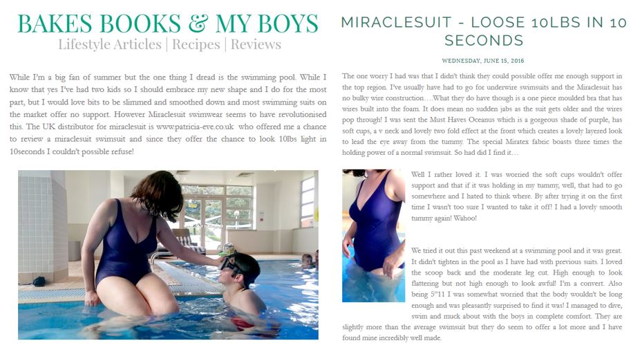 Miraclesuit review Bakes books and my boys