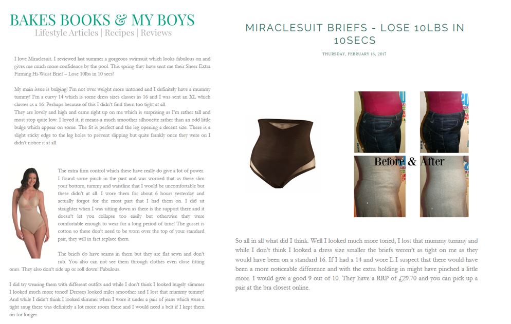 Miracesuit Shapewear review Bakes Books Boys