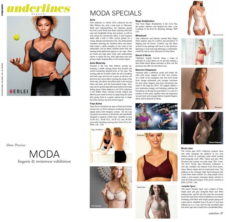 Naomi & Nicole and Miraclesuit in Underlines Moda Lingerie & Swimwear exhibition preview article