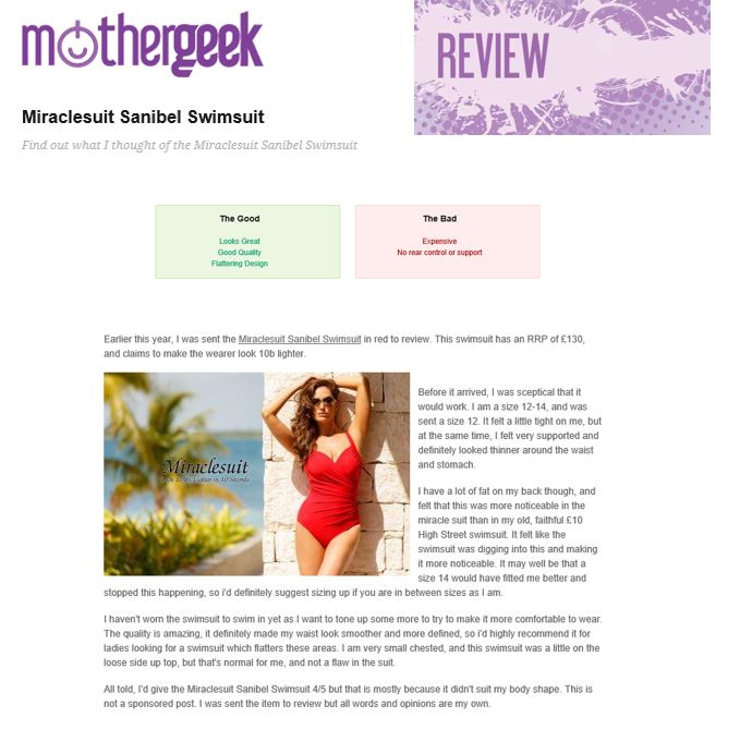 Miraclesuit review - Mothergeek blog