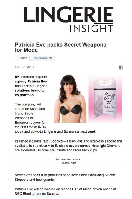 Secret Weapons Range to launch at Moda Lingerie insight