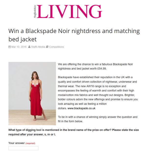 Blackspade Noir Comp Staffordshire living