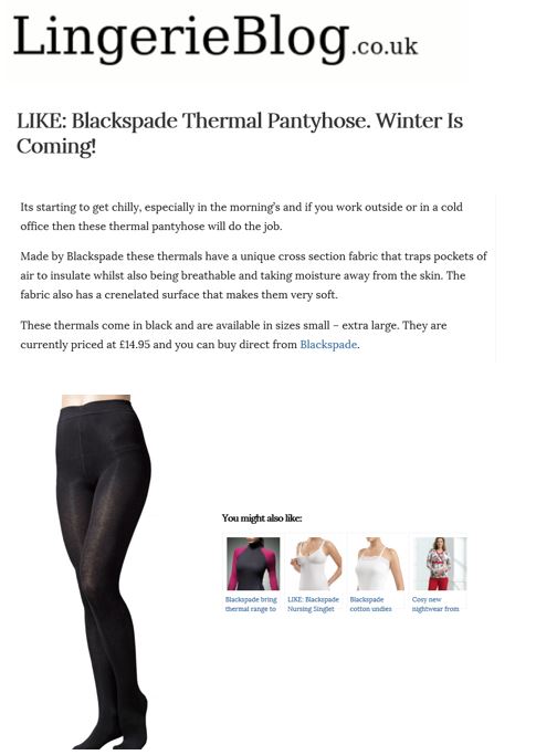 Blackspade Thermal tights - Lingerieblog.co.uk