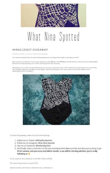 miraclesuit giveaway what nina spotted